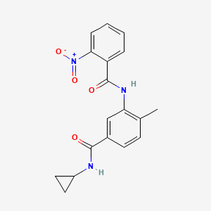 molecular formula C18H17N3O4 B8434494 N-cyclopropyl-4-methyl-3-[(2-nitrobenzoyl)amino]benzamide 