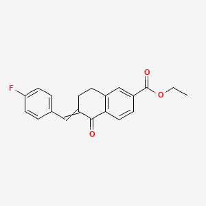 molecular formula C20H17FO3 B8434540 Ethyl 6-(4-fluorobenzylidene)-5-oxo-5,6,7,8-tetrahydronaphthalene-2-carboxylate 