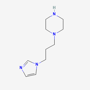 molecular formula C10H18N4 B8434601 1-[3-(1-Imidazolyl)propyl]piperazine 