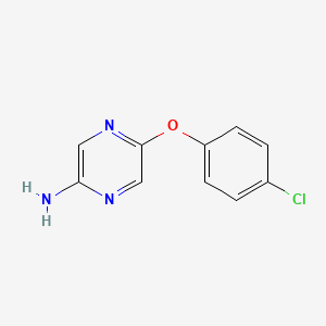 molecular formula C10H8ClN3O B8434617 5-(4-Chlorophenoxy)pyrazin-2-amine 
