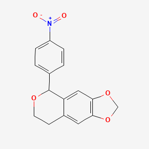 molecular formula C16H13NO5 B8434622 5-(4-Nitrophenyl)-1,3-dioxolo[4,5-g]-isochroman 