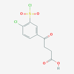 molecular formula C10H8Cl2O5S B8434642 4-(4-Chloro-3-chlorosulfonylphenyl)-4-oxobutanoic acid 