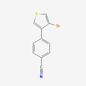 molecular formula C11H6BrNS B8434655 4-(4-Bromothiophen-3-yl)benzonitrile 