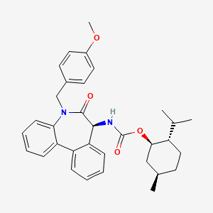 molecular formula C33H38N2O4 B8434684 (7S)-5-(4-Methoxybenzyl)-7beta-[[(1R)-2alpha-isopropyl-5beta-methylcyclohexane-1beta-yl]oxycarbonylamino]-6,7-dihydro-5H-dibenzo[b,d]azepine-6-one 