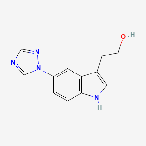 molecular formula C12H12N4O B8434754 2-[5-(1,2,4-Triazol-1-yl)-1H-indol-3-yl]ethyl alcohol 