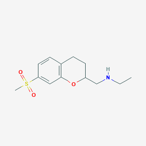 molecular formula C13H19NO3S B8434925 N-{[7-(Methylsulfonyl)-3,4-dihydro-2H-chromen-2-YL]methyl}ethanamine 