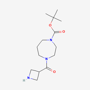 molecular formula C14H25N3O3 B8434933 Tert-butyl 4-(azetidin-3-ylcarbonyl)-1,4-diazepane-1-carboxylate 
