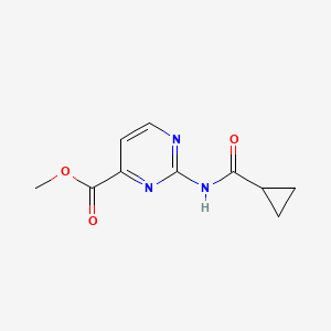molecular formula C10H11N3O3 B8434965 Methyl 2-(cyclopropanecarboxamido)pyrimidine-4-carboxylate 