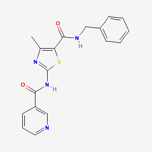 molecular formula C18H16N4O2S B8435013 N-(5-Benzylcarbamoyl-4-methylthiazol-2-yl)nicotinamide 