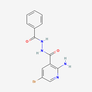 molecular formula C13H11BrN4O2 B8435016 2-Amino-5-bromo-N'-(phenylcarbonyl)pyridine-3-carbohydrazide 