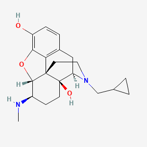 molecular formula C21H28N2O3 B8435020 17-Cyclopropylmethyl-4,5alpha-epoxy-3,14beta-dihydroxy-6beta-methylaminomorphinan 