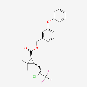 molecular formula C22H20ClF3O3 B8435037 (1R,3S)-rel-(3-Phenoxyphenyl)methyl 3-(2-Chloro-3,3,3-trifluoro-1-propenyl)-2,2-dimethylcyclopropanecarboxylate CAS No. 72748-56-2