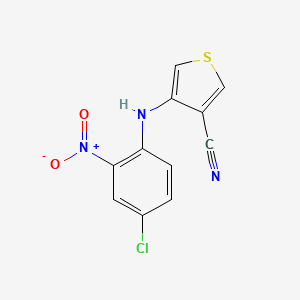 molecular formula C11H6ClN3O2S B8435071 3-(4-Chloro-2-nitroanilino)-thiophene-4-nitrile 