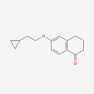 molecular formula C15H18O2 B8435176 6-(2-Cyclopropylethoxy)-1,2,3,4-tetrahydronaphthalen-1-one 