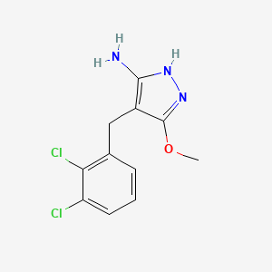 molecular formula C11H11Cl2N3O B8435183 4-(2,3-dichlorobenzyl)-5-methoxy-1H-pyrazol-3-amine 
