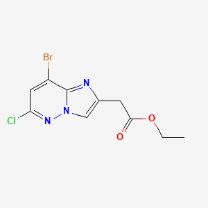 molecular formula C10H9BrClN3O2 B8435210 Ethyl 2-(8-bromo-6-chloroimidazo[1,2-b]pyridazin-2-yl)acetate 