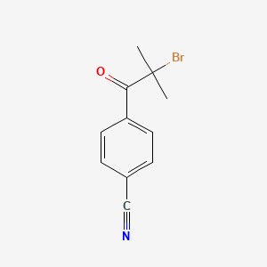molecular formula C11H10BrNO B8435278 4-(2-Bromo-2-methylpropanoyl)benzonitrile 