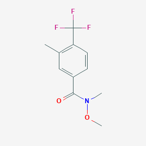 molecular formula C11H12F3NO2 B8435352 Benzamide, N-methoxy-N,3-dimethyl-4-(trifluoromethyl)- CAS No. 871571-30-1