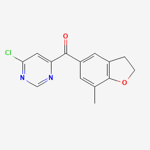 molecular formula C14H11ClN2O2 B8435367 (6-Chloro-pyrimidin-4-yl)-(7-methyl-2,3-dihydro-benzofuran-5-yl)-methanone 