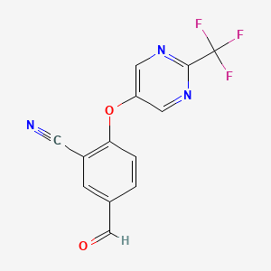 Benzonitrile, 5-formyl-2-[[2-(trifluoromethyl)-5-pyrimidinyl]oxy]-