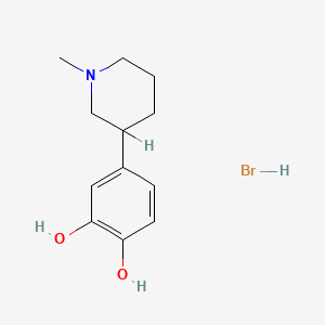molecular formula C12H18BrNO2 B8435470 4-(1-Methyl-3-piperidinyl)-1,2-benzenediol hydrobromide CAS No. 62033-46-9