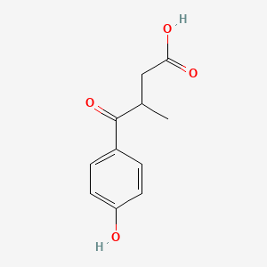 molecular formula C11H12O4 B8435757 (+/-)-3-(4'-Hydroxybenzoyl)-3-methylpropanoic acid 