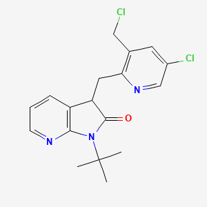 molecular formula C18H19Cl2N3O B8435763 1-(tert-Butyl)-3-((5-chloro-3-(chloromethyl)pyridin-2-yl)methyl)-1H-pyrrolo[2,3-b]pyridin-2(3H)-one 