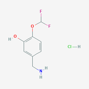 molecular formula C8H10ClF2NO2 B8435808 4-Difluoromethoxy-3-hydroxy benzylamine hydrochloride 