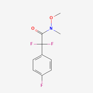 molecular formula C10H10F3NO2 B8435924 2,2-difluoro-2-(4-fluorophenyl)-N-methoxy-N-methylacetamide 