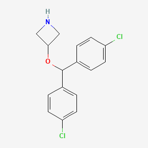 molecular formula C16H15Cl2NO B8435940 3-(4,4'-Dichlorobenzhydryloxy)azetidine 