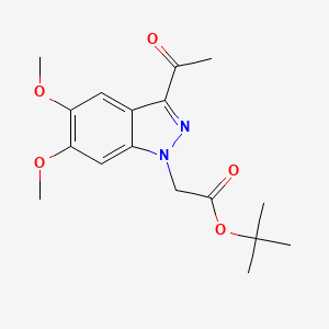 molecular formula C17H22N2O5 B8435952 tert-butyl 2-(3-acetyl-5,6-dimethoxy-1H-indazol-1-yl)acetate 