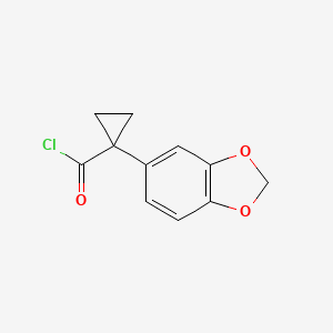 molecular formula C11H9ClO3 B8436080 1-(Benzo[d][1,3]dioxol-5-yl)cyclopropanecarbonyl chloride 