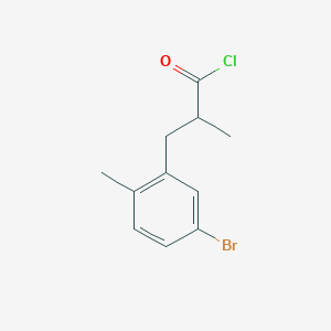 molecular formula C11H12BrClO B8436082 3-(5-Bromo-2-methylphenyl)-2-methylpropanoyl chloride 