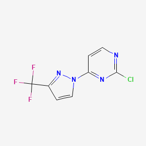molecular formula C8H4ClF3N4 B8436090 2-Chloro-6-[3-(trifluoromethyl)-1h-pyrazol-1-yl]pyrimidine 