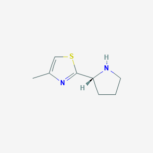 molecular formula C8H12N2S B8436125 (R)-4-methyl-2-(pyrrolidin-2-yl)thiazole 