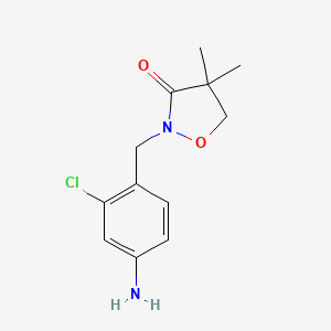 molecular formula C12H15ClN2O2 B8436130 2-(4-Amino-2-chlorophenyl)methyl-4,4-dimethyl-3-isoxazolidinone 