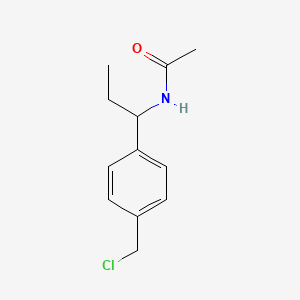 molecular formula C12H16ClNO B8436172 N-(1-(4-chloromethylphenyl)propyl)acetamide 