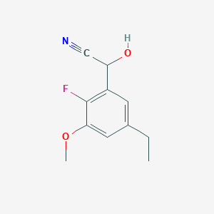 molecular formula C11H12FNO2 B8436205 2-(5-Ethyl-2-fluoro-3-methoxyphenyl)-2-hydroxyacetonitrile 