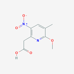 molecular formula C9H10N2O5 B8436238 2-(6-Methoxy-5-methyl-3-nitropyridin-2-yl)acetic acid 