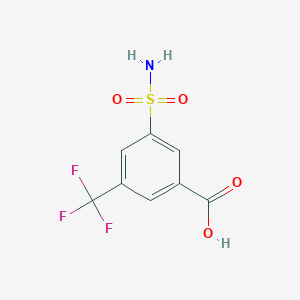 molecular formula C8H6F3NO4S B8436416 3-Sulfamoyl-5-(trifluoromethyl)benzoic acid 