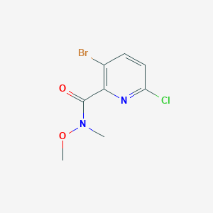 molecular formula C8H8BrClN2O2 B8436431 3-Bromo-6-chloro-N-methoxy-N-methylpicolinamide CAS No. 1211589-38-6