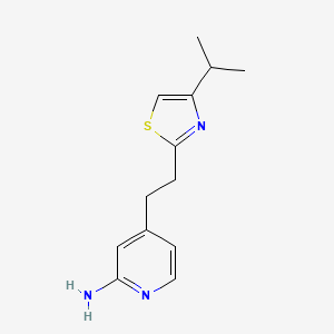 molecular formula C13H17N3S B8436433 2-Amino-4-[2-(4-isopropylthiazole-2-yl)ethyl]pyridine 