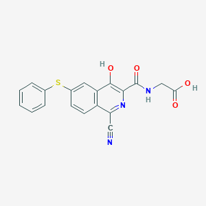 molecular formula C19H13N3O4S B8436451 [(1-Cyano-4-hydroxy-6-phenylsulfanyl-isoquinoline-3-carbonyl)-amino]-acetic acid 