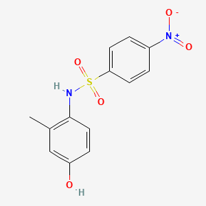 molecular formula C13H12N2O5S B8436472 4-[[(4-Nitrophenyl)sulfonyl]amino]-3-methylphenol 