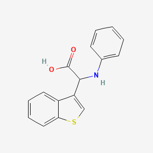 molecular formula C16H13NO2S B8436477 2-(Benzo[b]thiophen-3-yl)-2-(phenylamino)acetic acid 