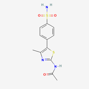 molecular formula C12H13N3O3S2 B8436484 N-[4-methyl-5-(4-sulfamoyl-phenyl)-thiazol-2-yl]-acetamide 