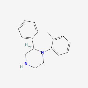 molecular formula C17H18N2 B8436508 Dibenzo(c,f)pyrazino(1,2-a)azepine, 1,2,3,4,10,14b-hexahydro-, (14bR)- CAS No. 136315-26-9