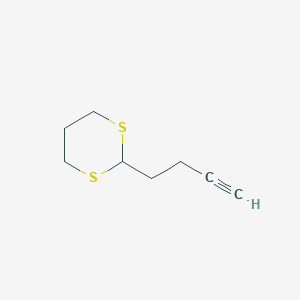 molecular formula C8H12S2 B8436518 2-(But-3-ynyl)-1,3-dithiane 