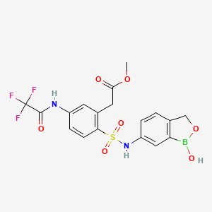 Methyl 2-(2-(N-(1-hydroxy-1,3-dihydrobenzo[c][1,2]oxaborol-6-yl)sulfamoyl)-5-(2,2,2-trifluoroacetamido)phenyl)acetate