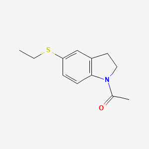 molecular formula C12H15NOS B8436571 N-Acetyl-5-ethylthioindoline 